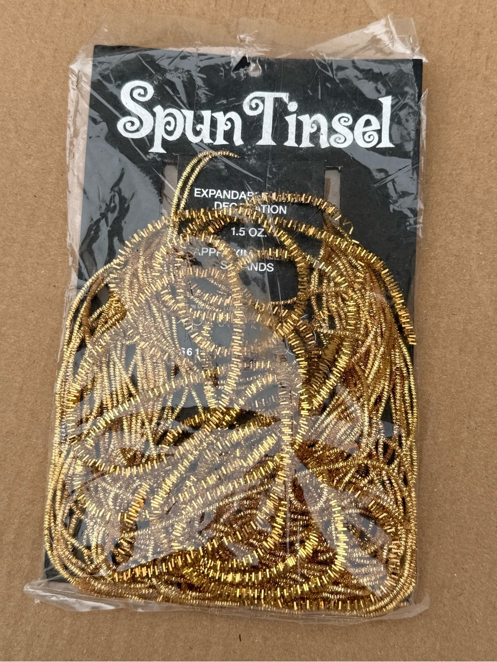 Vintage Department 56 Gold Spun Tinsel Garland Expandable Metal